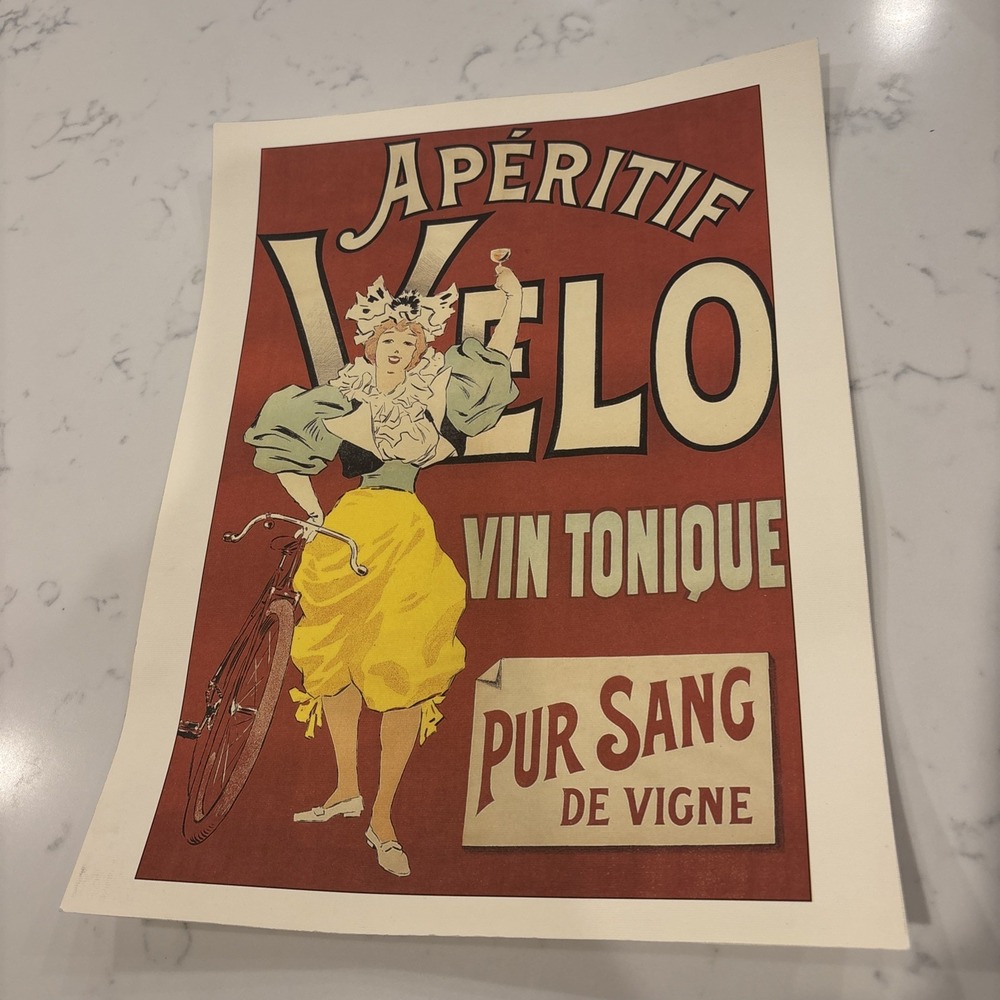Aperitif Velo Vin tonique vintage liquor ad poster reprint 11x14